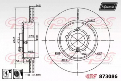 MAXTECH 8730866060 -  Тормозной диск