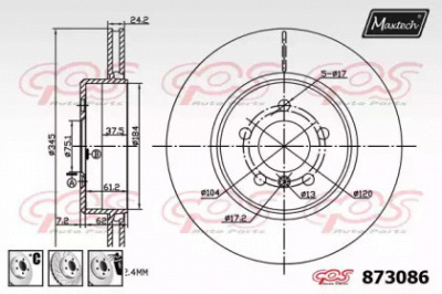 MAXTECH 8730866880 -  Тормозной диск