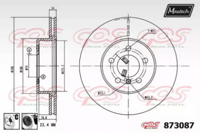 MAXTECH 8730876060 -  Тормозной диск