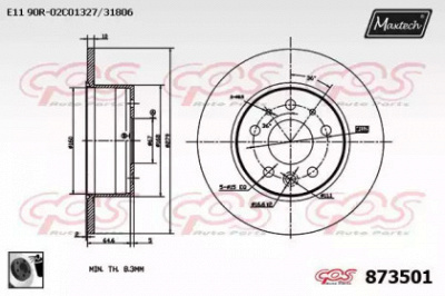 MAXTECH 8735010060 -  Тормозной диск