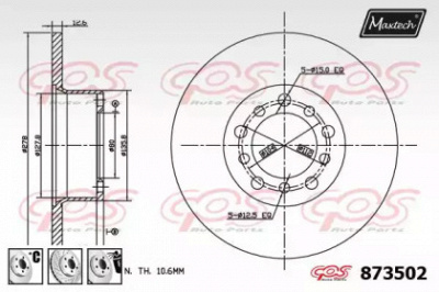MAXTECH 8735026980 -  Тормозной диск
