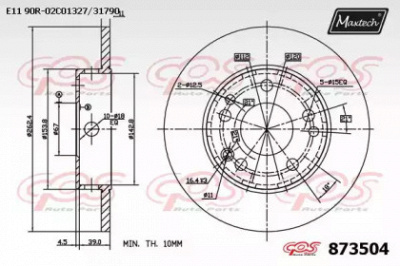 MAXTECH 8735040000 -  Тормозной диск