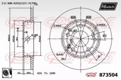 MAXTECH 8735040060 -  Тормозной диск