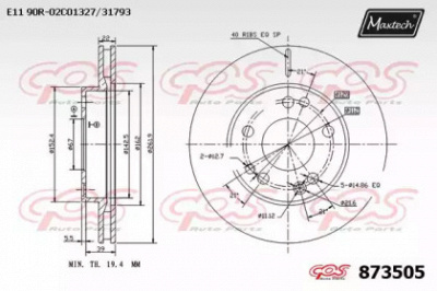 MAXTECH 8735050000 -  Тормозной диск