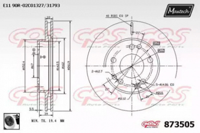 MAXTECH 8735050060 -  Тормозной диск
