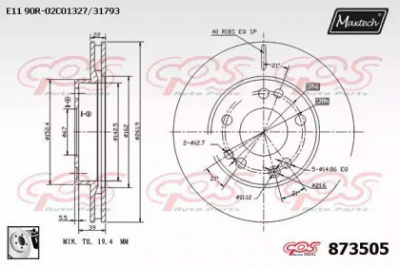 MAXTECH 8735050080 -  Тормозной диск