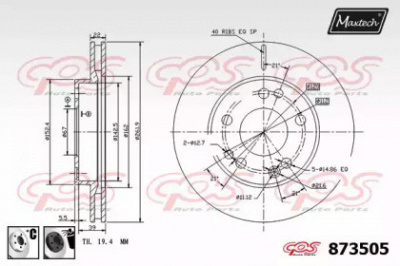 MAXTECH 8735056060 -  Тормозной диск