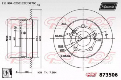 MAXTECH 8735060080 -  Тормозной диск