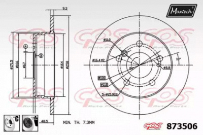 MAXTECH 8735066060 -  Тормозной диск