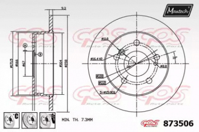 MAXTECH 8735066980 -  Тормозной диск