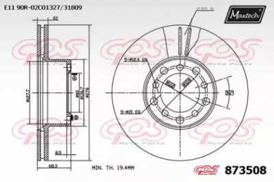 MAXTECH 8735080000 -  Тормозной диск