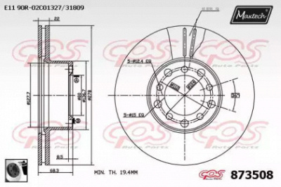 MAXTECH 8735080060 -  Тормозной диск