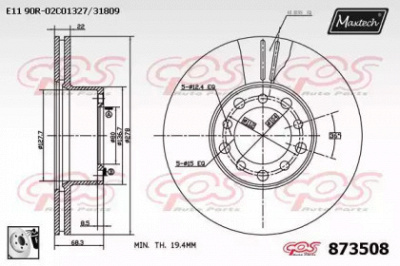 MAXTECH 8735080080 -  Тормозной диск