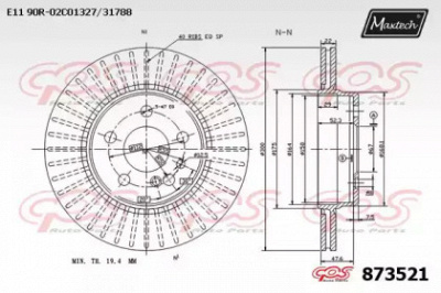 MAXTECH 8735210000 -  Тормозной диск