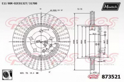 MAXTECH 8735210060 -  Тормозной диск