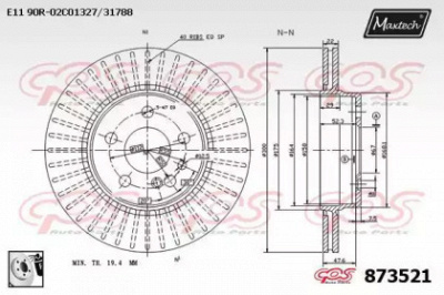 MAXTECH 8735210080 -  Тормозной диск