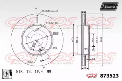 MAXTECH 8735230080 -  Тормозной диск