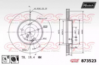 MAXTECH 8735236060 -  Тормозной диск
