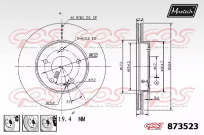MAXTECH 8735236980 -  Тормозной диск