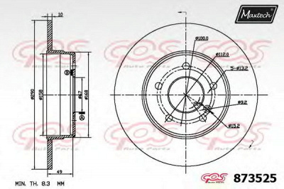 MAXTECH 8735256880 -  Тормозной диск
