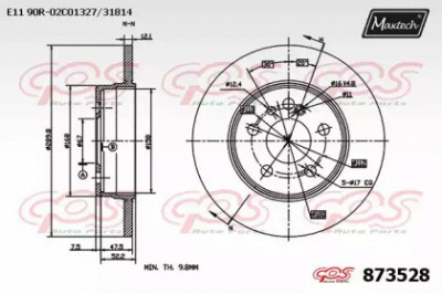 MAXTECH 8735280000 -  Тормозной диск