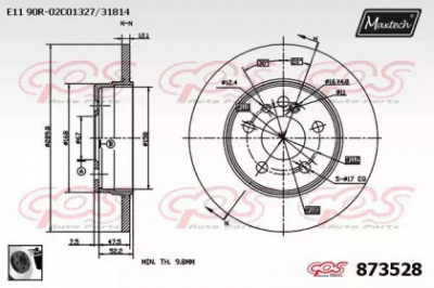 MAXTECH 8735280060 -  Тормозной диск