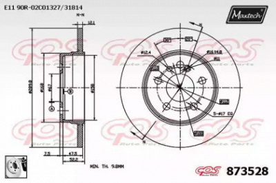 MAXTECH 8735280080 -  Тормозной диск