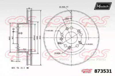 MAXTECH 8735310000 -  Тормозной диск