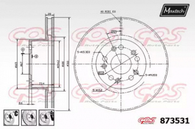 MAXTECH 8735316880 -  Тормозной диск