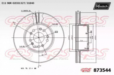 MAXTECH 8735440000 -  Тормозной диск