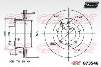 MAXTECH 8735466880 -  Тормозной диск