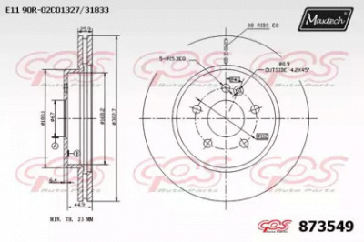 MAXTECH 8735490000 -  Тормозной диск