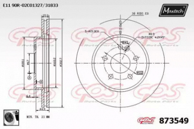 MAXTECH 8735490060 -  Тормозной диск