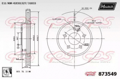MAXTECH 8735490080 -  Тормозной диск