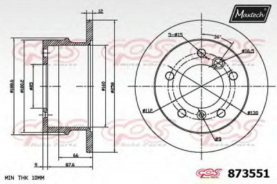 MAXTECH 8735516880 -  Тормозной диск
