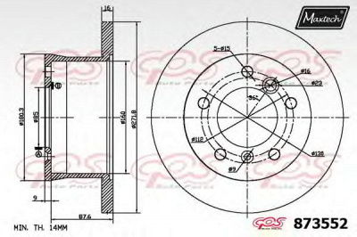 MAXTECH 8735526060 -  Тормозной диск