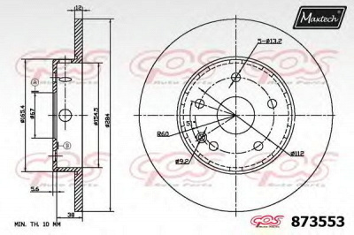 MAXTECH 8735536880 -  Тормозной диск