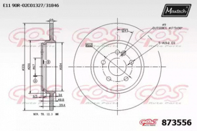 MAXTECH 8735560000 -  Тормозной диск