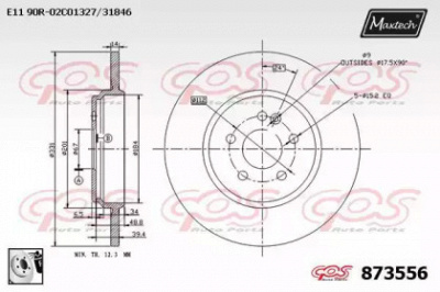 MAXTECH 8735560080 -  Тормозной диск