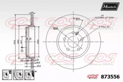 MAXTECH 8735566880 -  Тормозной диск