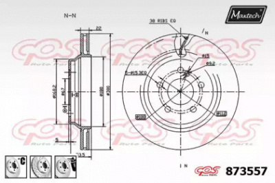 MAXTECH 8735576980 -  Тормозной диск