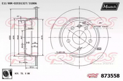 MAXTECH 8735580060 -  Тормозной диск