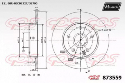 MAXTECH 8735590000 -  Тормозной диск