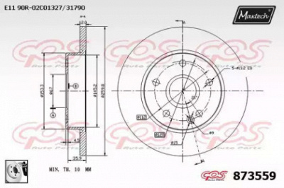 MAXTECH 8735590080 -  Тормозной диск