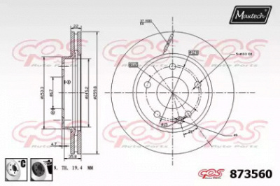 MAXTECH 8735606060 -  Тормозной диск