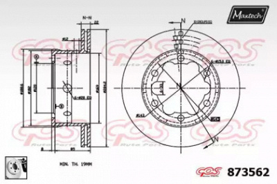 MAXTECH 8735620080 -  Тормозной диск