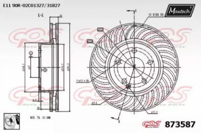 MAXTECH 8735870080 -  Тормозной диск
