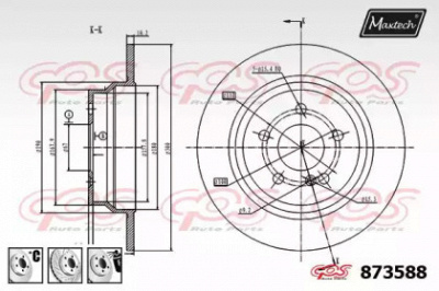 MAXTECH 8735886980 -  Тормозной диск