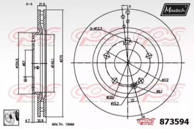MAXTECH 8735940080 -  Тормозной диск