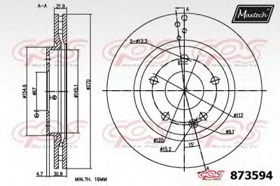 MAXTECH 8735946880 -  Тормозной диск